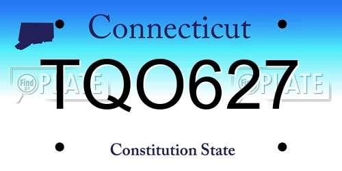 TQO627 Connecticut License Plate