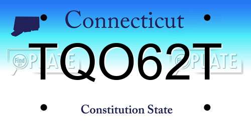 TQO62T Connecticut License Plate