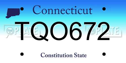 TQO672 Connecticut License Plate