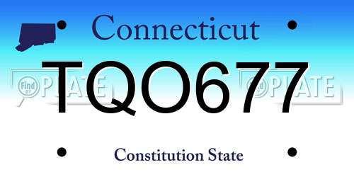 TQO677 Connecticut License Plate