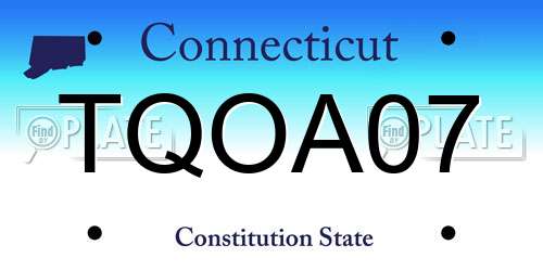 TQOA07 Connecticut License Plate