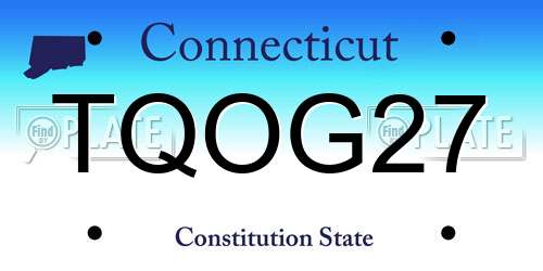 TQOG27 Connecticut License Plate
