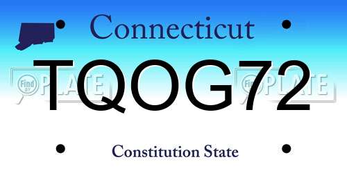 TQOG72 Connecticut License Plate