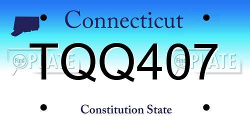 TQQ407 Connecticut License Plate