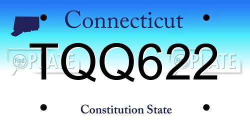 TQQ622 Connecticut License Plate