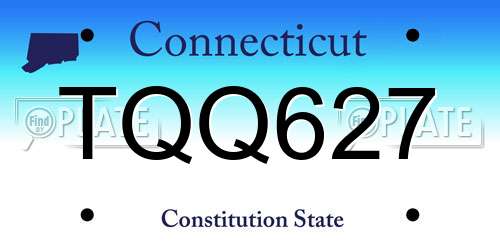 TQQ627 Connecticut License Plate