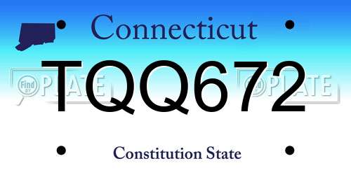 TQQ672 Connecticut License Plate