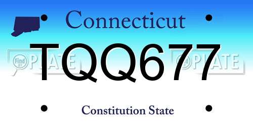 TQQ677 Connecticut License Plate