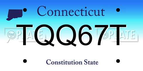 TQQ67T Connecticut License Plate