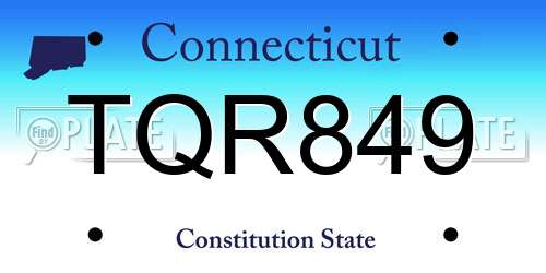 TQR849 Connecticut License Plate