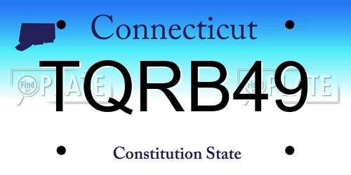 TQRB49 Connecticut License Plate
