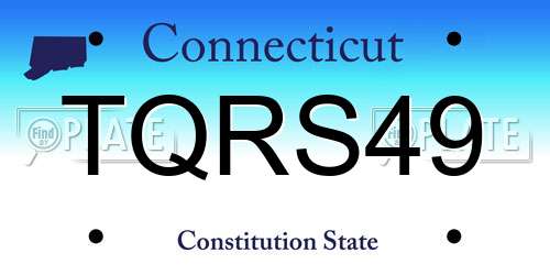 TQRS49 Connecticut License Plate