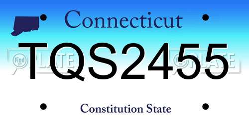 TQS2455 Connecticut License Plate