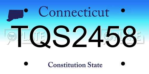 TQS2458 Connecticut License Plate