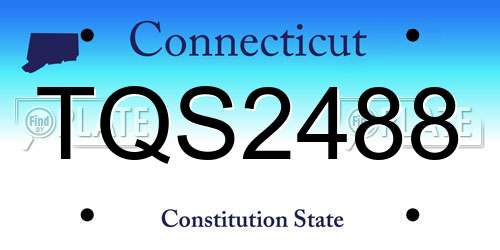 TQS2488 Connecticut License Plate
