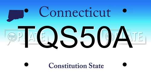 TQS50A Connecticut License Plate