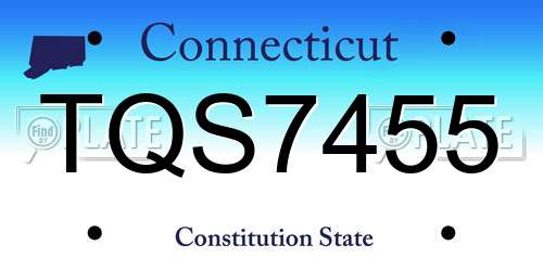 TQS7455 Connecticut License Plate