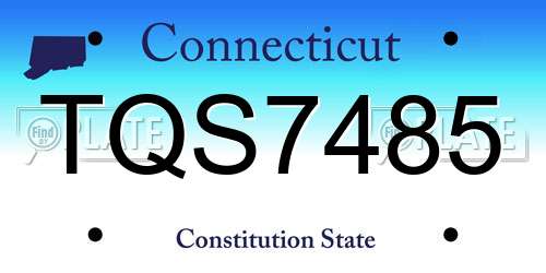 TQS7485 Connecticut License Plate