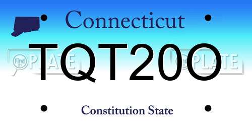 TQT20O Connecticut License Plate