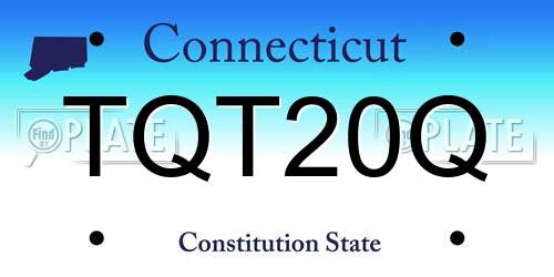 TQT20Q Connecticut License Plate