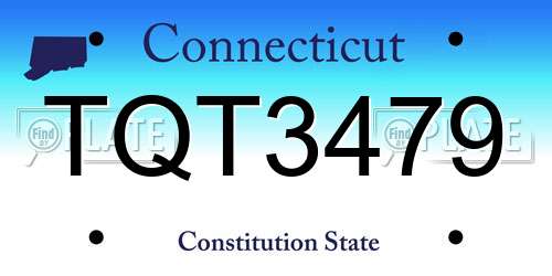 TQT3479 Connecticut License Plate