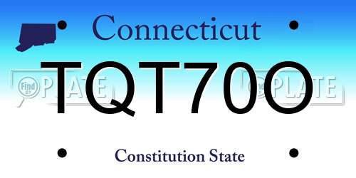 TQT70O Connecticut License Plate
