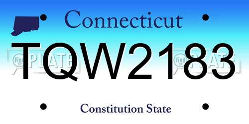 TQW2183 Connecticut License Plate
