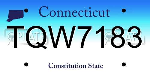 TQW7183 Connecticut License Plate
