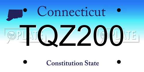 TQZ200 Connecticut License Plate
