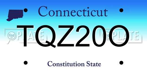 TQZ20O Connecticut License Plate