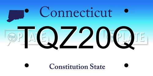 TQZ20Q Connecticut License Plate