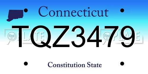 TQZ3479 Connecticut License Plate