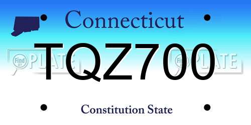 TQZ700 Connecticut License Plate