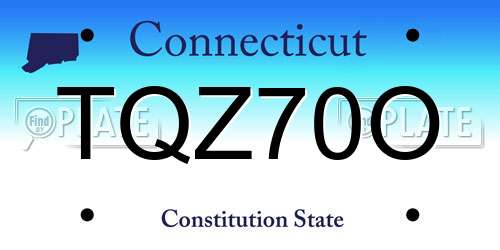TQZ70O Connecticut License Plate