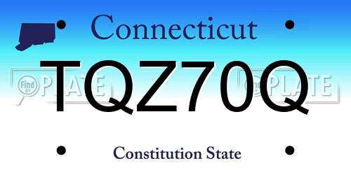TQZ70Q Connecticut License Plate