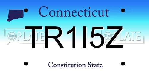 TR1I5Z Connecticut License Plate