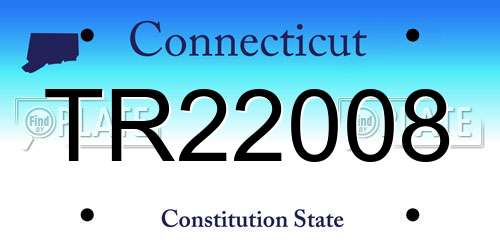 TR22008 Connecticut License Plate