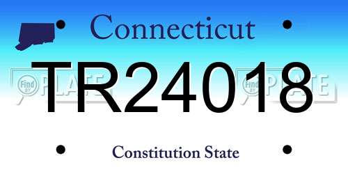 TR24018 Connecticut License Plate
