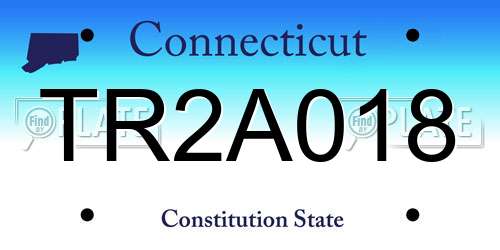 TR2A018 Connecticut License Plate