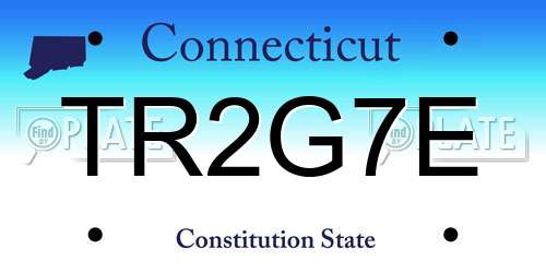 TR2G7E Connecticut License Plate