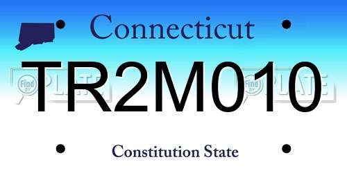 TR2M010 Connecticut License Plate
