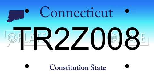 TR2Z008 Connecticut License Plate