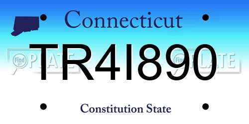 TR4I890 Connecticut License Plate