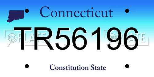 TR56196 Connecticut License Plate