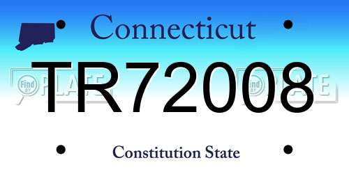 TR72008 Connecticut License Plate