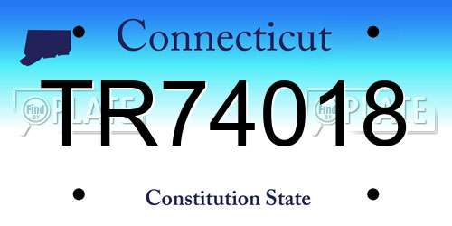 TR74018 Connecticut License Plate