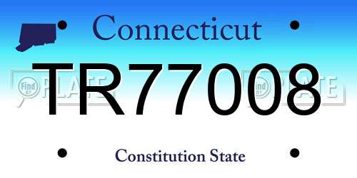 TR77008 Connecticut License Plate