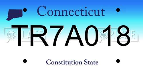 TR7A018 Connecticut License Plate