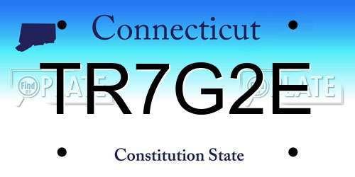 TR7G2E Connecticut License Plate
