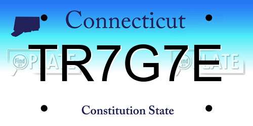 TR7G7E Connecticut License Plate